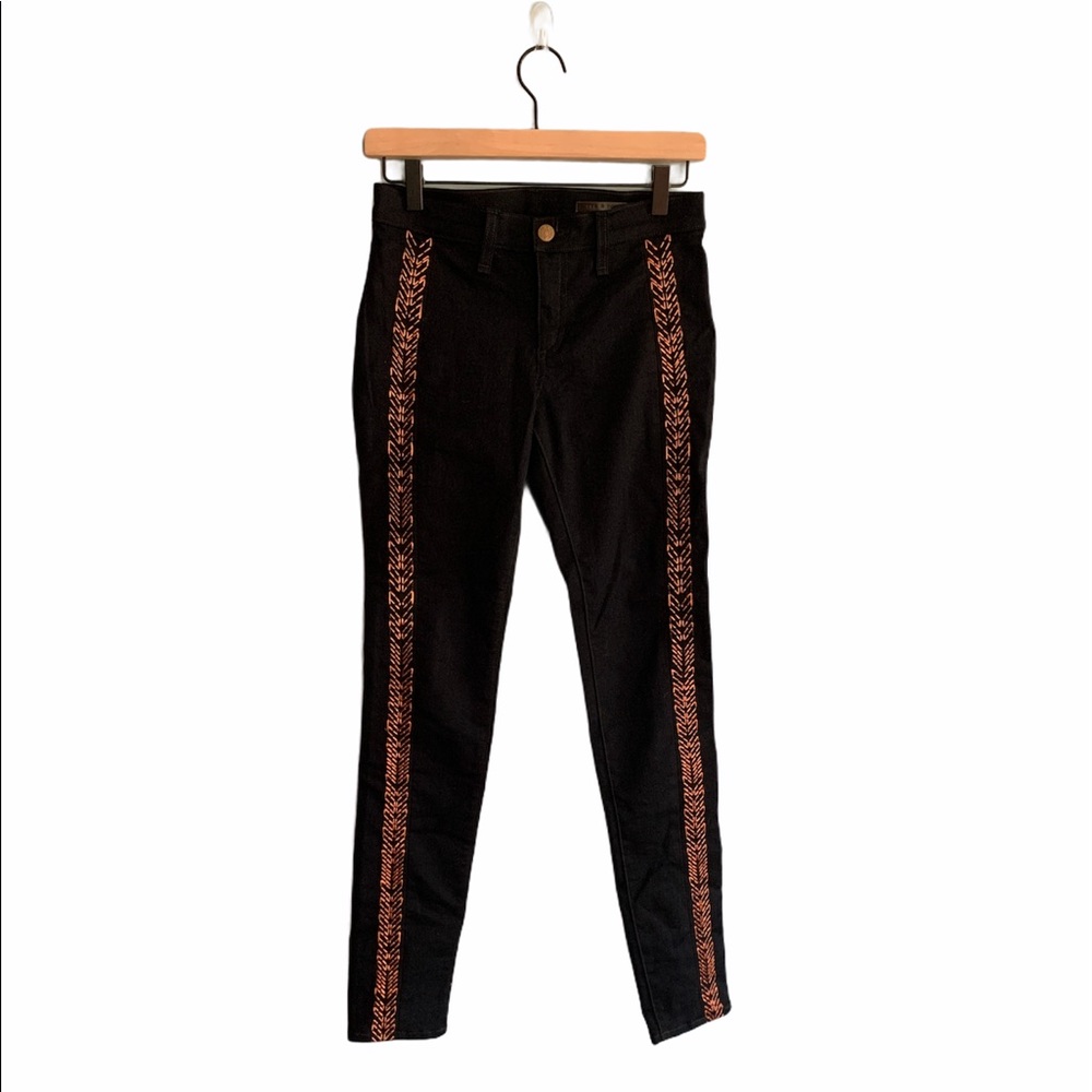 Rag & Bone The Bengal Copper Embroidered Skinny Jeans Dark Wash Size 26